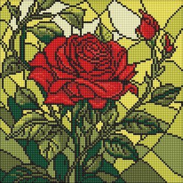 Алмазна мозаїка "Вітраж. Троянда" &copy;art_selena_ua AMO8321, 30х30 см AMO8321 фото