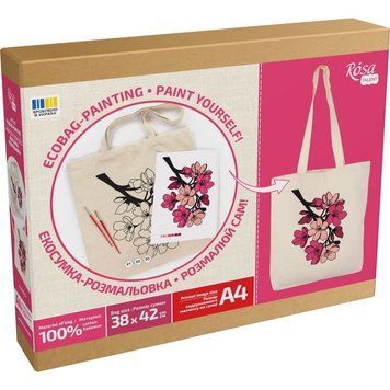 Набір для творчості екосумка-розмальовка "Flowers" N0003653, 38х42 см N0003653 фото
