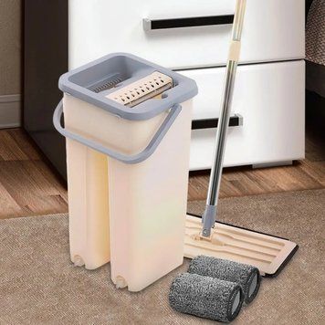 Швабра з відром і самовіджимом Тріумф, Spin Mop Scratch Cleaning 360, швабра ледарка mu252525 фото