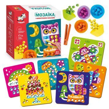 Мозаїка з дерев'яними кульками "Доповни картинку" Vladi Toys ZB2002-08 (укр) ZB2002-08 фото