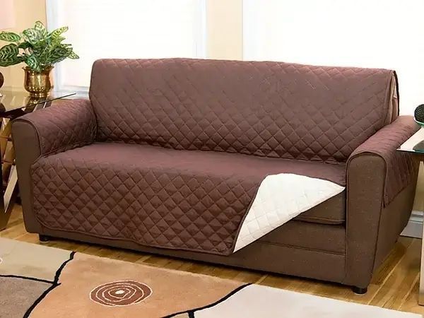 Стьобане покривало-накидка на диван двостороннє Couch Coat VEN0344 фото
