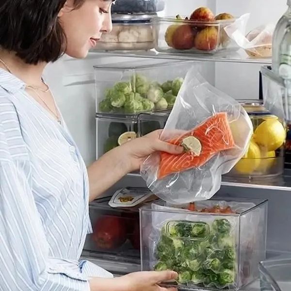 Вакуумні пакети 5 м х 20 см у рулоні/пакети для вакууматора/пакети для вакуумування продуктів BN205 фото