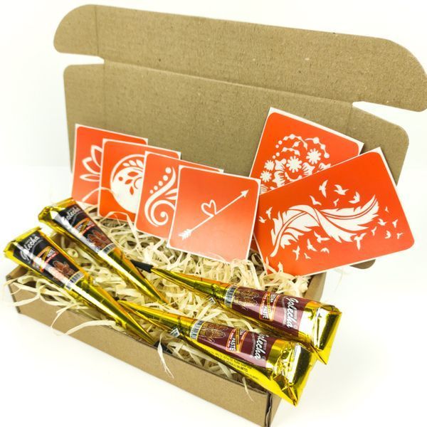 Набір хни з трафаретами для біо-тату №3 henna-set-03 henna-set-03 фото