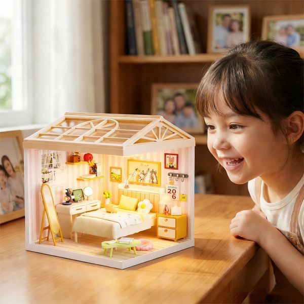 Конструктор-румбокс Спальня Mini House 8004-MH серії "Інтер'єр", зі світлом 8004-MH фото