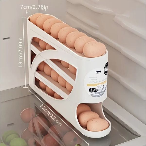 Органайзер для яєць великий Egg Storage Box / Компактний автоматичний органайзер для яєць 4-шаровий / Лоток для зберігання яєць MA660 фото