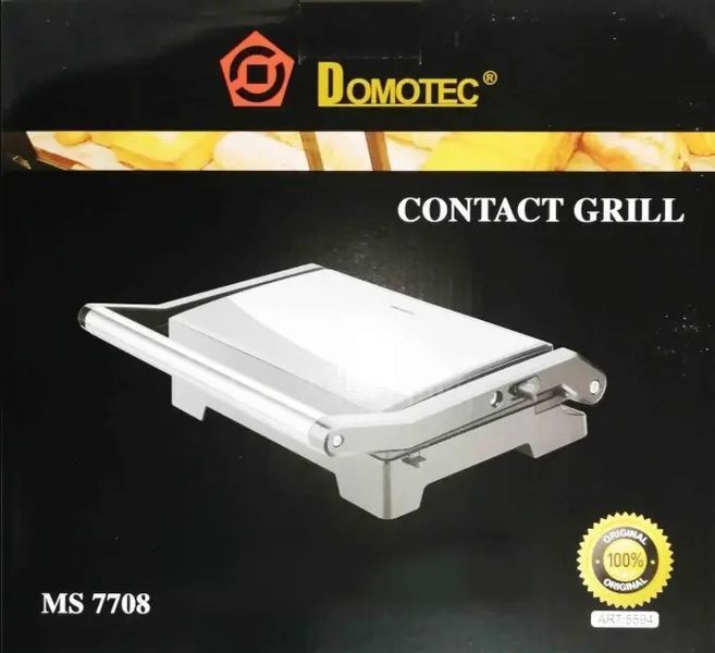 Гриль контактний Domotec MS 7708, притискний гриль sp5594 фото