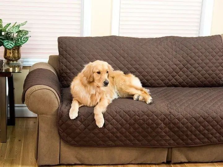 Стьобане покривало-накидка на диван двостороннє Couch Coat VEN0344 фото
