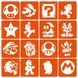 Набір трафаретів для біо-тату "Super Mario" (super-mario-simple-16) 16 шт, 6х6 см super-mario-simple-16 фото 1