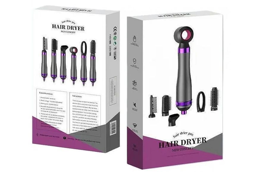 Фен-гребінець,стайлер для волосся HAIRE DRYER 6в1 (HA61) M17183 фото