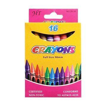 Набір дитячих воскових олівців "Crayons" 8496-16, 90 мм, 16 кольорів 8496-16 фото