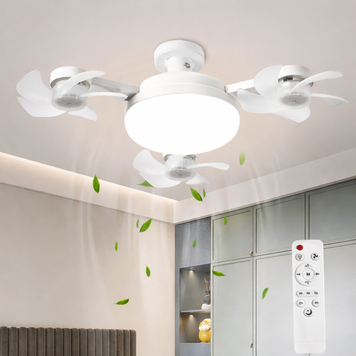 Світлодіодна стельова люстра-вентилятор AY1055 / LED лампа з вентилятором у патрон / Стельовий світильник-вентилятор 50W M17692 фото
