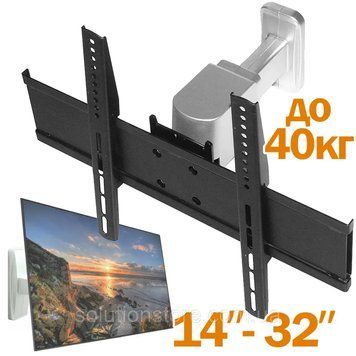 Кронштейн утримувач для телевізора ETW-101 діагоналлю 14 - 32" / Універсальний настінний тримач до 40 кг G0291 фото