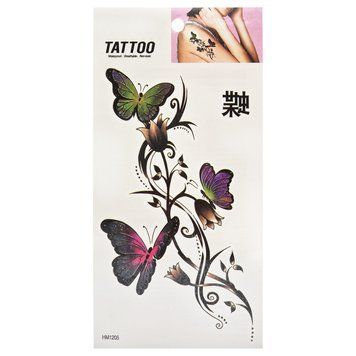 Тимчасове татуювання "Квіти та метелики Tattoo" 1020-HM1205 1020-HM1205 фото