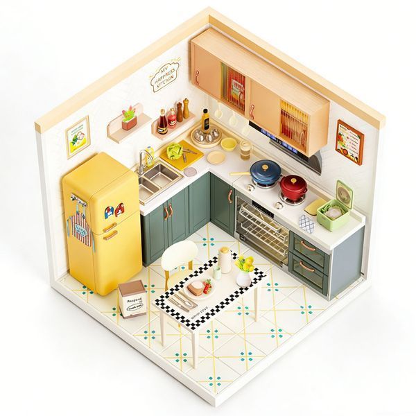 Конструктор-румбокс Кухня Mini House 8005-MH серії "Інтер'єр", зі світлом 8005-MH фото