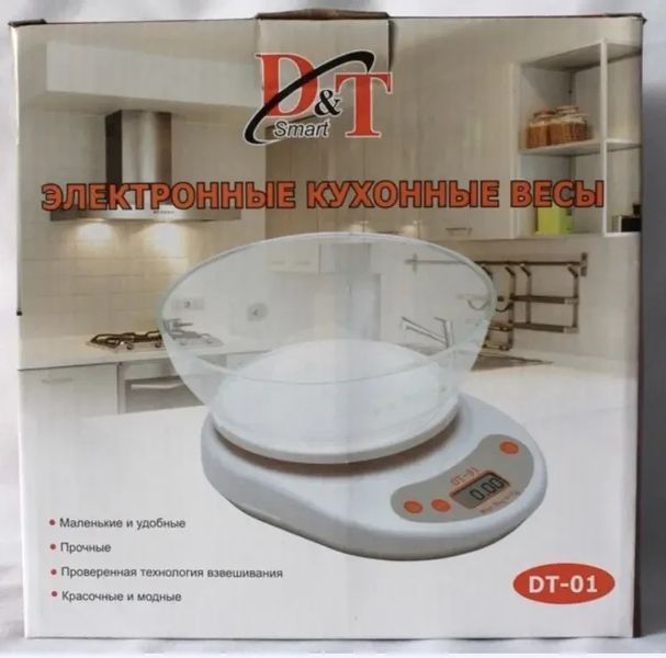 Ваги кухонні DT-01 з чашею до 5 кг Білий DT01 фото
