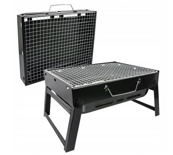 Переносний туристичний мангал для барбекю 43x29 см, чорний BBQ4329 фото