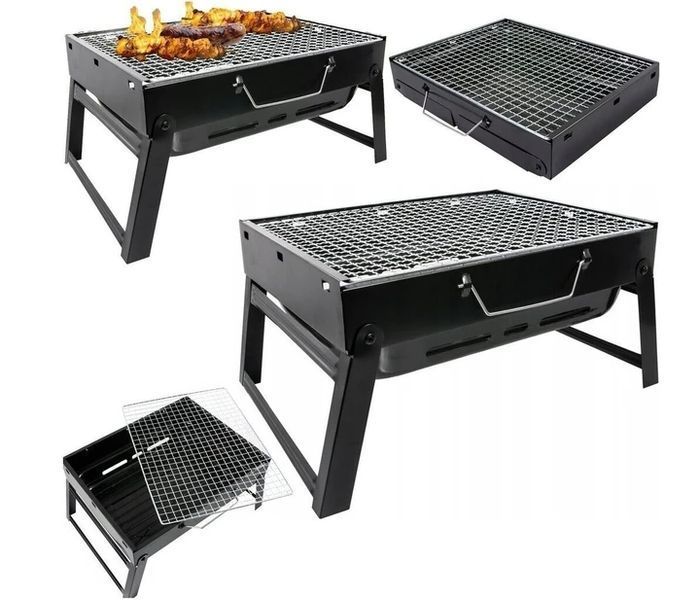 Переносний туристичний мангал для барбекю 43x29 см, чорний BBQ4329 фото