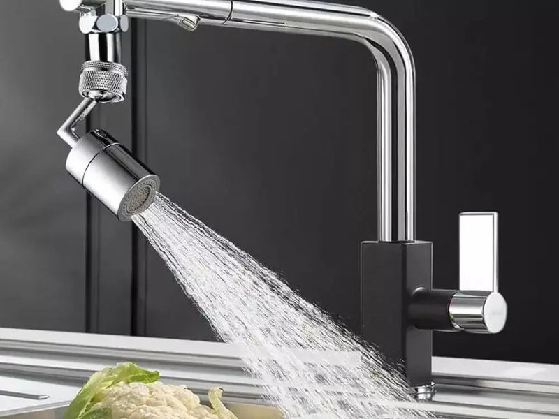 Насадка на кран Water для змішувача Аератор поворотна головка на 720 градусів з 2 режимами вигнутий обертовий 205564892j фото