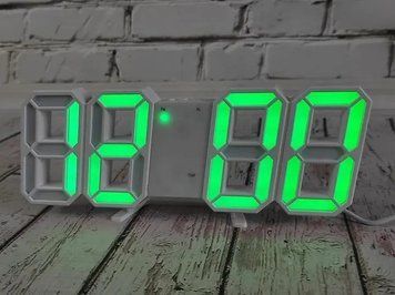 Електронний настільній годинник з будильником та термометром VST-883 Зелені sp6801 фото