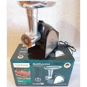 М'ясорубка Rainberg RB-678 3000W + Насадка Для Колбас RB-678 фото