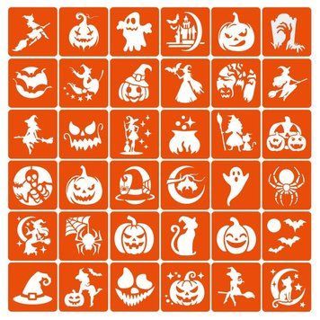 Набір трафаретів для біо-тату "Хелловін №3" Hallowween-3-36, 36 трафаретів 5х5 см Hallowween-3-36 фото