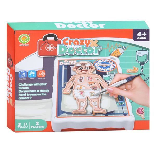 Дитяча настільна гра "Crazy Doctor" 1295-3 ігрове поле, рулетка 1295-3 фото