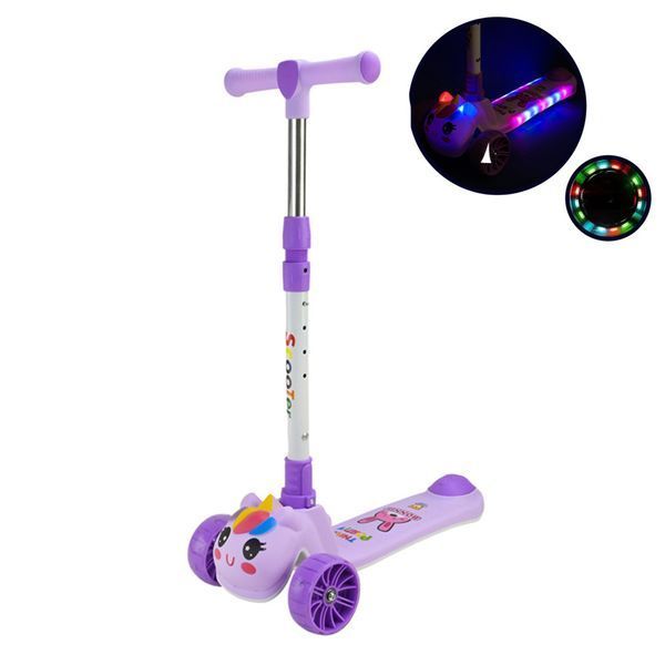 Дитячий самокат триколісний SC2619(Violet) колеса PU, з музикою та світлом SC2619(Violet) фото