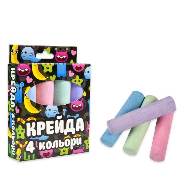 Крейда для малювання на асфальті 50115ST 4 штуки, різнокольорова 50115ST фото