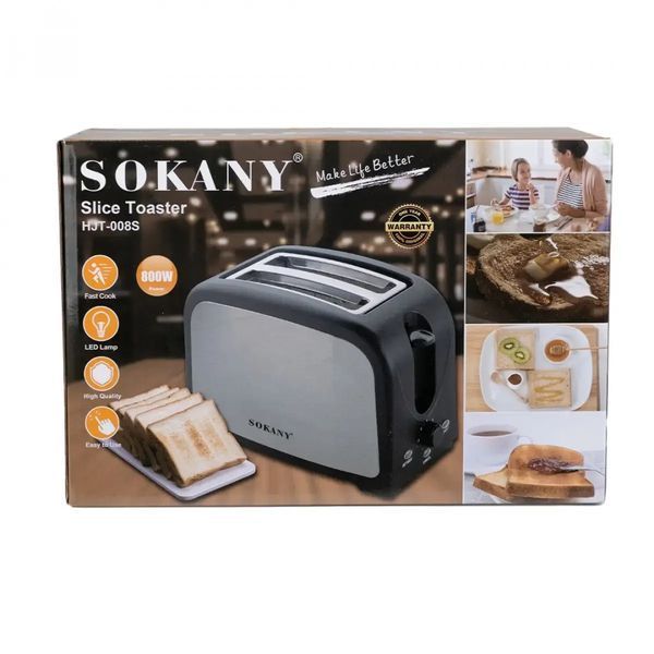 Тостер Sokany HJT-008S 800 Вт HJT-008S фото