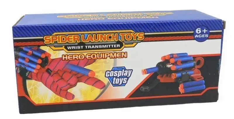Дитяча іграшкова рукавичка-бластер Людина-павук Spider Man Gloves Ігровий пістолет стріляє м'якими кулями SMG75 фото
