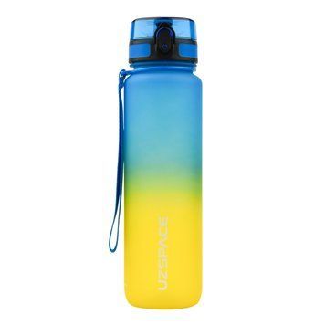 Пляшка для води UZSPACE 3038(Yellow-Blue) 1000 мл, жовто блакитна 3038(Yellow-Blue) фото