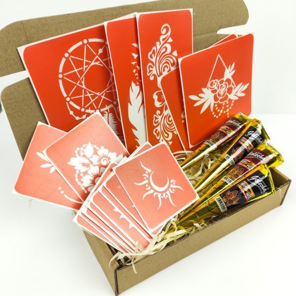 Набір хни з трафаретами для біо-тату №6 henna-set-06 henna-set-06 фото