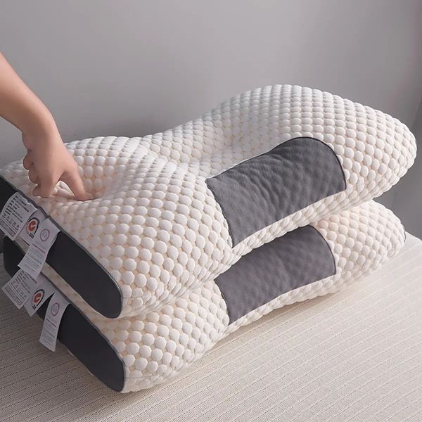 Ортопедична прямокутна подушка 48x74 см з підтримкою шиї та спини Pillow-01 Біло-сіра PILL01 фото