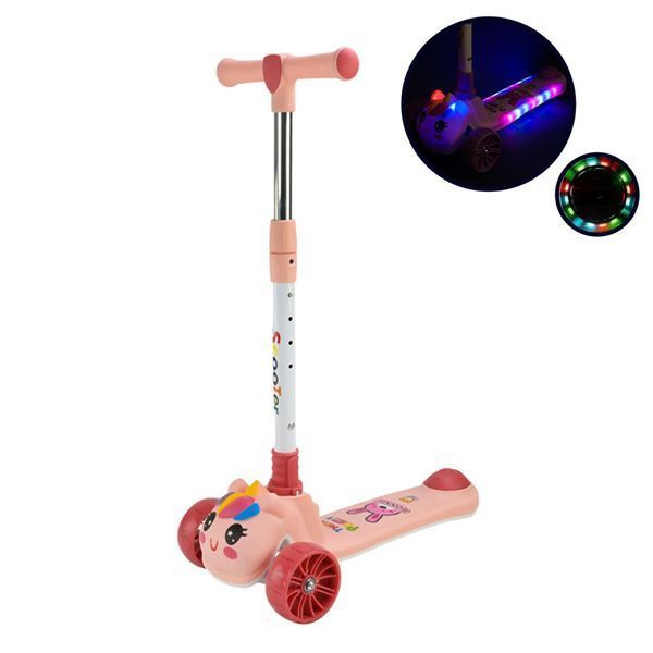 Дитячий самокат триколісний SC2619(Peach) колеса PU, з музикою та світлом SC2619(Peach) фото