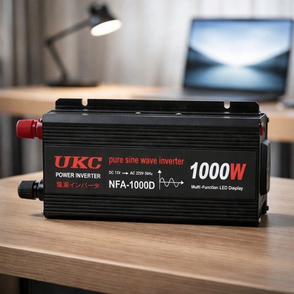 Перетворювач напруги 12V-220V UKC 1000 Вт з чистою синусоїдою / автомобільний інвертор 12 В 220 В з цифровим дисплеєм та USB виходом sp4139 фото