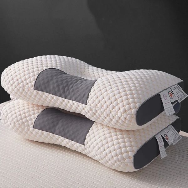 Ортопедична прямокутна подушка 48x74 см з підтримкою шиї та спини Pillow-01 Біло-сіра PILL01 фото