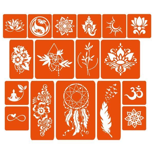 Набір хни з трафаретами для біо-тату №6 henna-set-06 henna-set-06 фото
