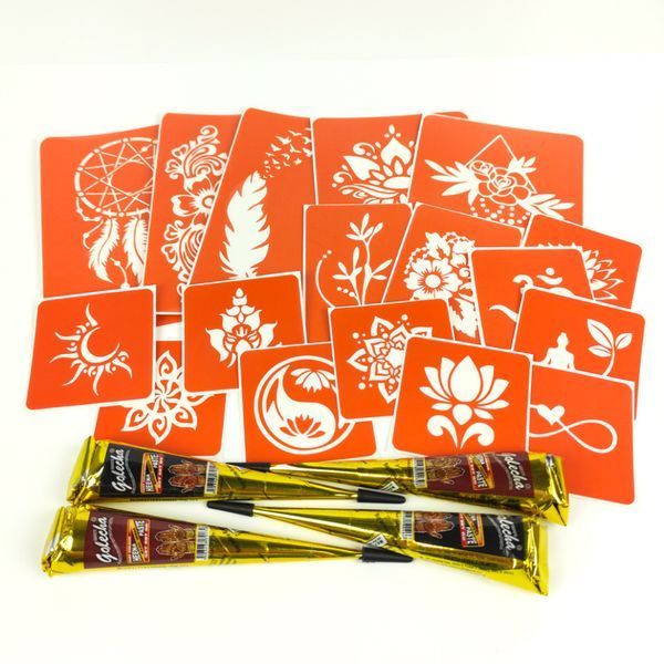 Набір хни з трафаретами для біо-тату №6 henna-set-06 henna-set-06 фото