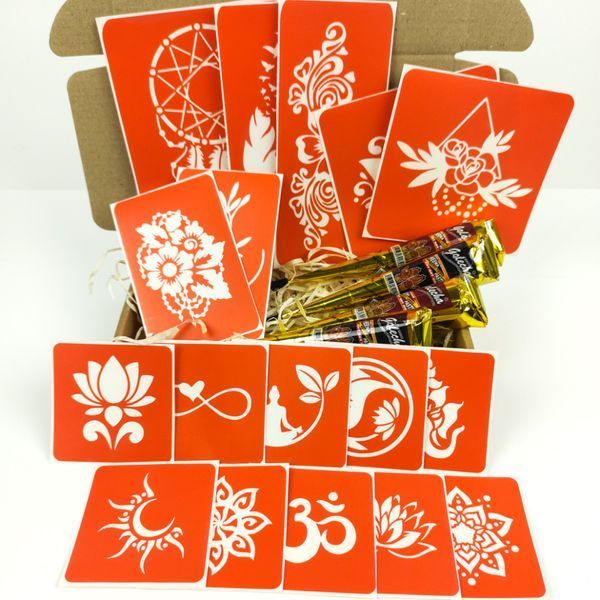 Набір хни з трафаретами для біо-тату №6 henna-set-06 henna-set-06 фото
