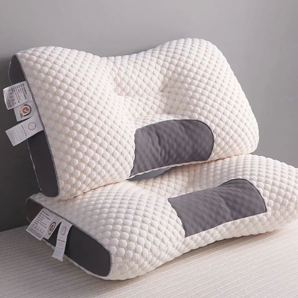 Ортопедична прямокутна подушка 48x74 см з підтримкою шиї та спини Pillow-01 Біло-сіра PILL01 фото