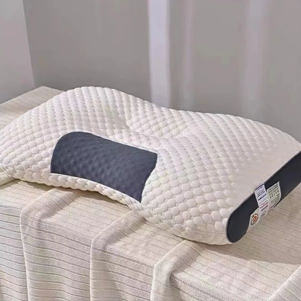 Ортопедична прямокутна подушка 48x74 см з підтримкою шиї та спини Pillow-01 Біло-сіра PILL01 фото