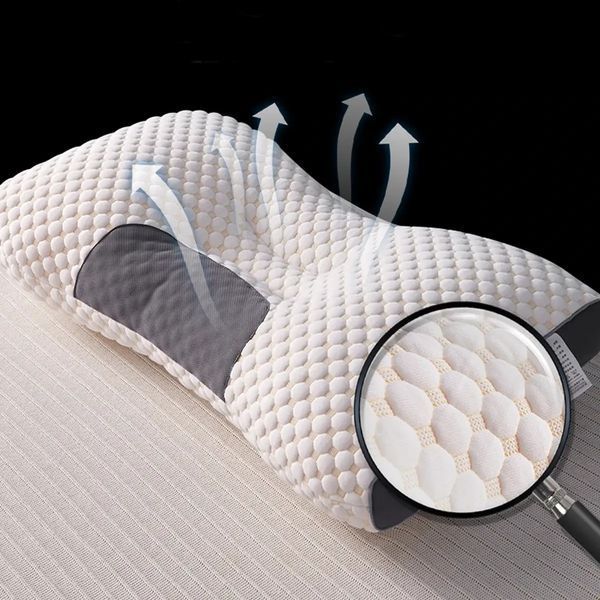 Ортопедична прямокутна подушка 48x74 см з підтримкою шиї та спини Pillow-01 Біло-сіра PILL01 фото
