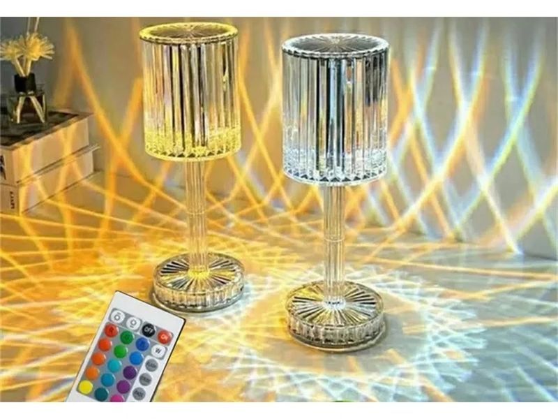 Декоративний LED світильник Crystal light, з пультом ДК/Настільна акумуляторна лампа LIG6629 фото