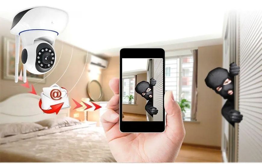 Бездротова поворотна камера IP, панорамна камера V380 Q5 IP 360 градусів 205380 фото