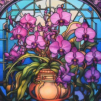 Алмазна мозаїка "Магія орхідей" DEEX16293 не повна викладка 30х30 см DEEX16293 фото