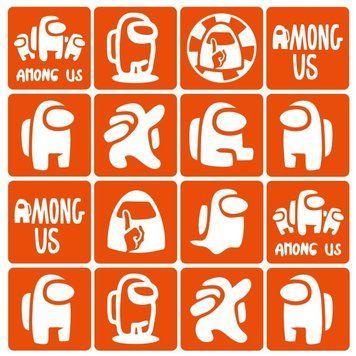Набір трафаретів для біо-тату "Among us" among_us_simple-16 among_us_simple-16 фото