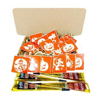 Набір для біо-тату "Хелловін - хна" set-halloween-henna 18 трафаретів 5х5 см set-halloween-henna фото