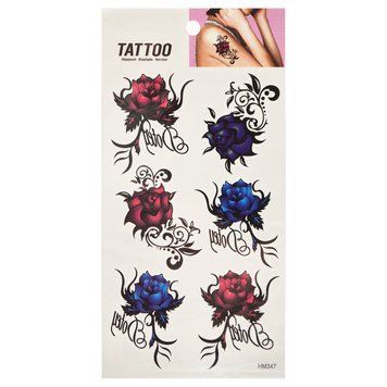 Тимчасове татуювання "Кольорові троянди Tattoo" 1020-HM347 1020-HM347 фото