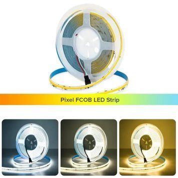 Світлодіодна LED стрічка Бегуча хвиля COB 24v 360led/m ip20 Білий SP9945 фото