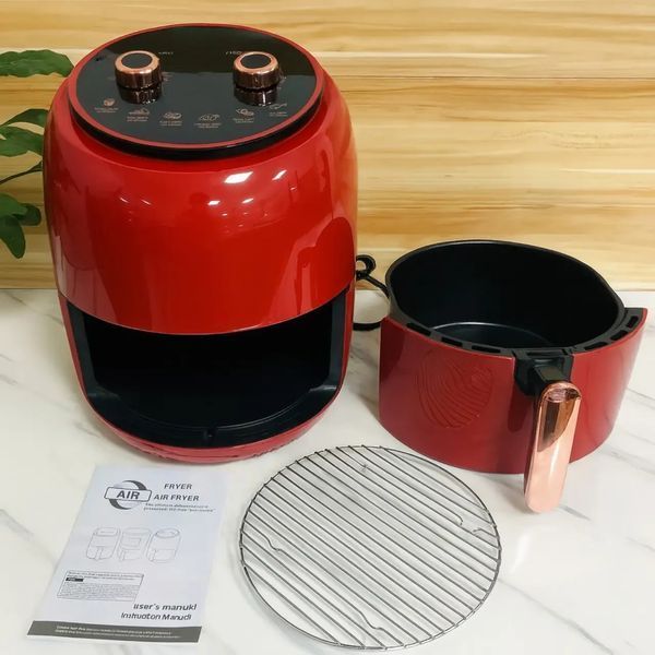 Аерогриль для кухні Rainberg RB-2318 3800 Вт безоливна фритюрниця 8.5 л Червоний RED2318 фото